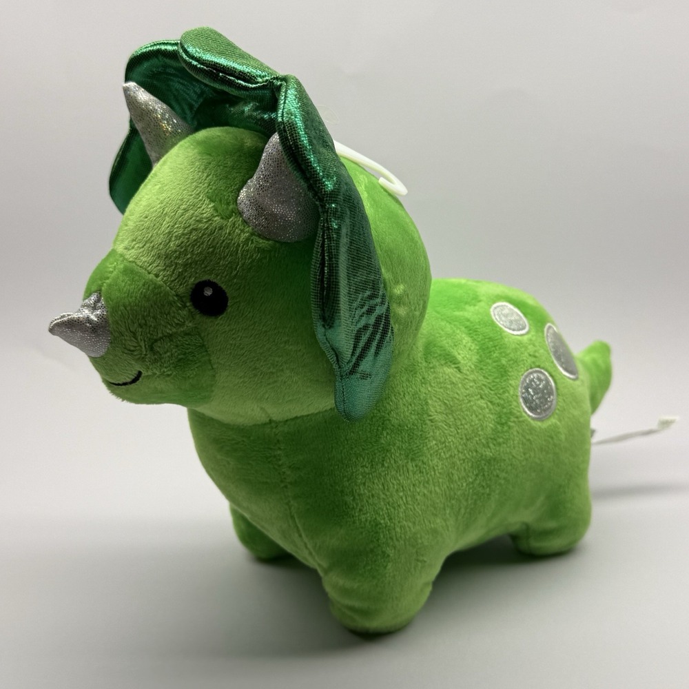 American Greetings Plush Green Dinosaur Toy Stuffed Animal‎ 8"